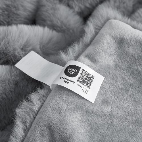 Cozy Bliss Faux Fur Throw Blanket for Couch, Fuzzy Soft Plush Thick Bubble Blanket for Sofa Bedroom Living Room,50 * 60 Inches Light Grey