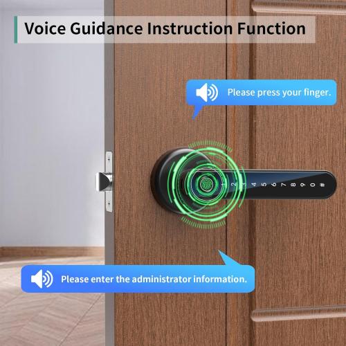 IRONZON Fingerprint Door Lock Biometric Door Lock with Keypad with Handle for Home Hotel Office Apartment Bedroom