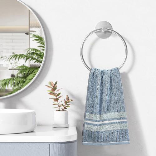 Nickel Brushed Bathroom Towel Ring - SUS304 Stainless Steel Bathroom Towel Rack, Susswiff Adhesive Wall Mounted Hand Towels Holder, Towel Hanger for Bathroom Organizer, Kitchen Storage