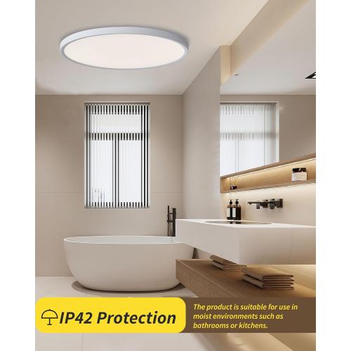 1pack 24 Inch Large Flush Mount Ceiling Light, 50w Led Ceiling Light, 3000k/4000k/6000k Selectable 4980lm Ceiling Lights, Super Slim Led Light Fixture for Bedroom Kitchen Living Dining Room Office