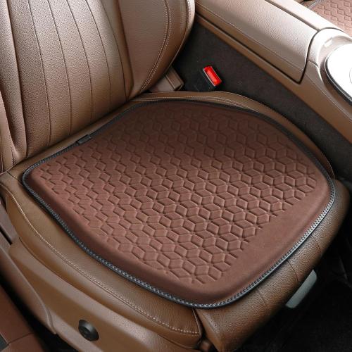 Thin Premium Gel Seat Cushion for Car Seat, Office Chair, Wheelchair, Golf Cart - Non-Slip Car Seat Cushions with 0.7 Inch Gel - Sciatica & Coccyx Pain Relief (Suede, Dark Brown)