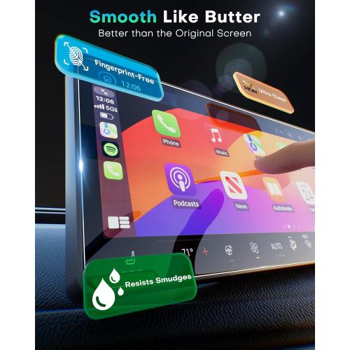 OMOTON Screen Protector for Ford Explorer 2020-2024, (XLT/ST-Line/Limited/Timberline/ST/Platinum/King Ranch) 10.1 Inch Touchscreen Accessories 9H Hardness Tempered Glass, Anti-Scratch, HD Clear