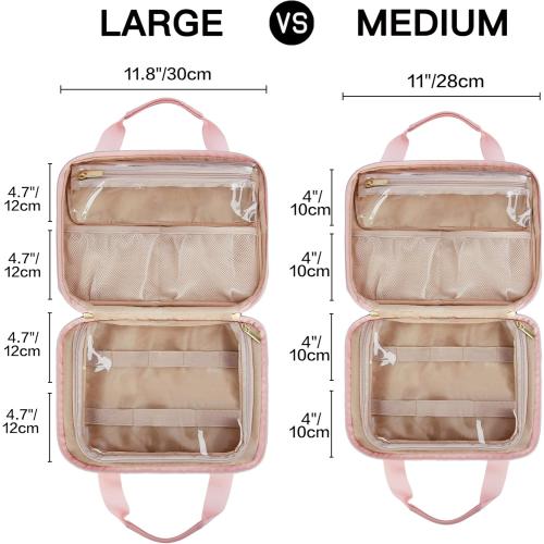 Leudes Travel Pill Bottle Organizer,Medicine Organizer and Storage,Home Medication Bag, Cases,Carrier for Pills,Vitamin,Fish Oil,Supplements for Women and Men (Medium, Pink)