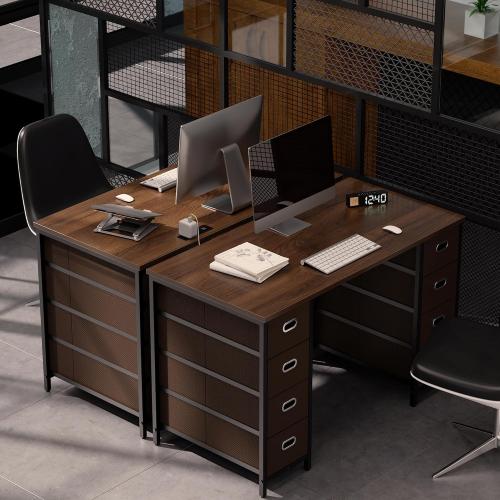 Pamray Size 47 Inch Color brown Computer Desk with 8 Fabric Drawers PC Gaming Desk Home Office Study Work Writing Table for Bedroom Brown