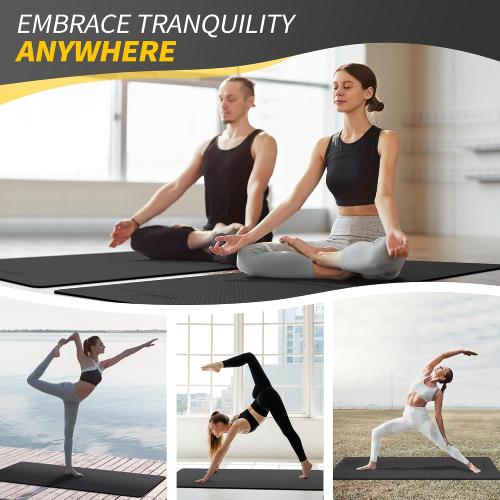 CAMBIVO Yoga Mat for Women Men Kids, 1/3 & 1/4 & 2/5 Inch Extra Thick Yoga Mat Non Slip,  TPE Yoga Mats, Workout Mat with Carrying Strap for Yoga, Pilates and Floor Exercises