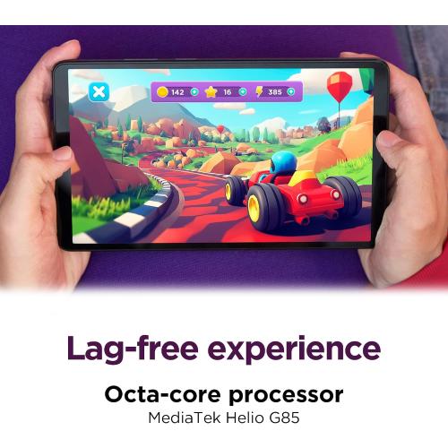 Lenovo Tab One - Lightweight Tablet - up to 12.5 Hours of YouTube Streaming - 8.7 HD Display - 4 GB Memory - 64 GB Storage - MediaTek Helio G85 - Includes Folio Case