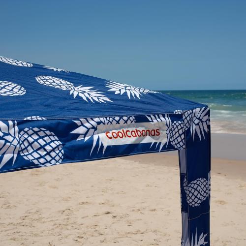 CoolCabana Beach Shade Tent - Easy Setup, UPF 50  Protection, Large & Medium Sizes, Compact & Wind Resistant - Beach Cabana for The Whole Family - Pineapples, Medium