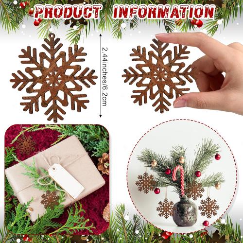 50 Pcs Christmas Rusty Snowflakes Metal Snowflake Decorations for Christmas Metal Snowflakes Ornaments for Winter Indoor Outdoor Xmas Tree Window Room Decorations(Classic)
