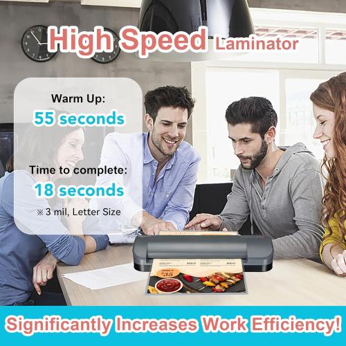 SINCHI 13-Inch Thermal Laminator & Foil Applicator, 3–10 Mil, 4-Roller, 55s Warm-Up, 18 seconds/page, Auto Shutoff, Commercial-Grade Laminating Machine with 10 Pouches for Office, School, Crafts & DIY