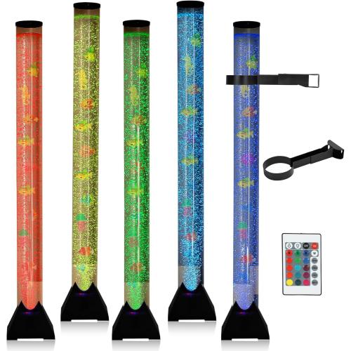 4FT Sensory LED Bubble Tube Lamp with Color-Changing Lights – Soothing Water Bubble Effects for Kids with Autism & ADHD, Stress Relief for Adults, (One Set, Not Five Sets)
