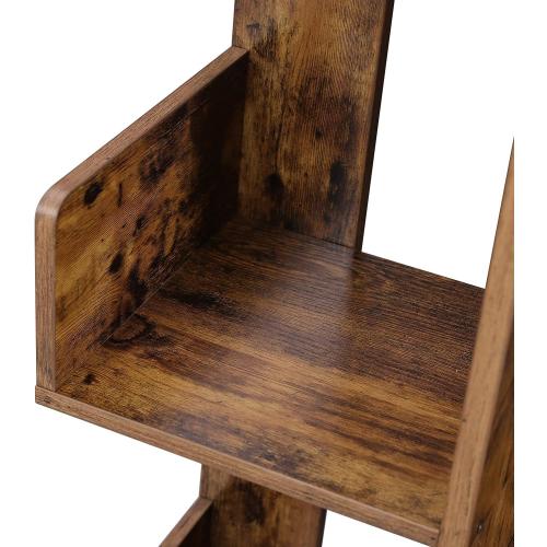 VASAGLE Bookcase, Tree-Shaped Bookshelf with 8 Storage Shelves, Rounded Corners, 19.7 x 9.8 x 55.1 Inches, Rustic Brown ULBC66BXV1