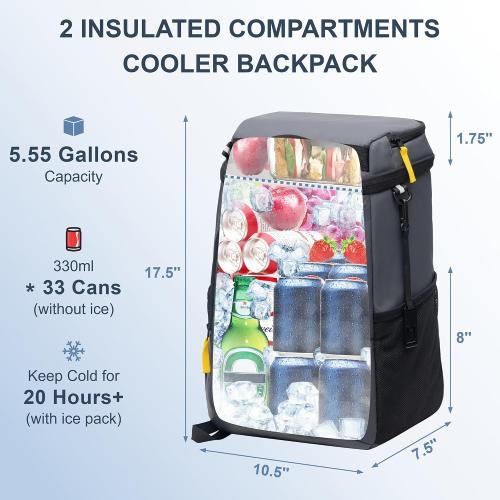 SPARTER Backpack Cooler Insulated 33/49 Can Leakproof Waterproof Bag Beach