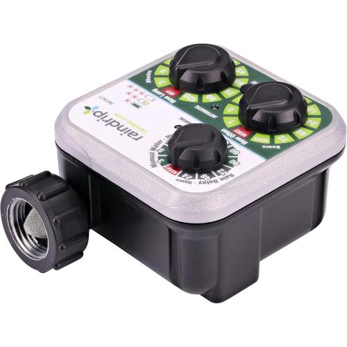 Raindrip R675CT Analog 3-Dial Water, Sprinkler Timer with Rain Delay for Drip Irrigation, Garden, Self-Watering
