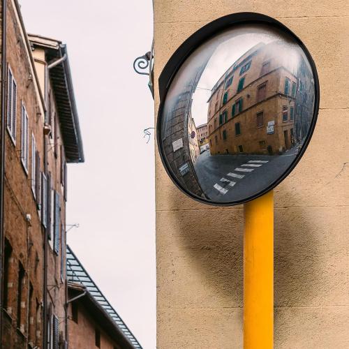 VIVIJASON 18 inch Adjustable Convex Security Mirror, Indoor Outdoor Curved Safety Mirror, Wide Angle View for Office Warehouse Driveway Store Garage Blind Spot