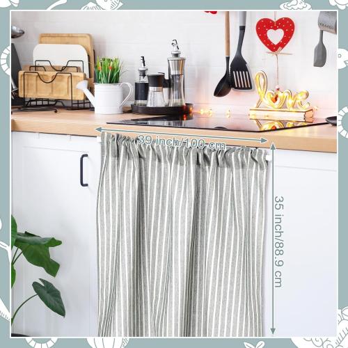 Cabinet Dishwasher Hidden Curtains with Telescopic Rod and Rod Clamp Dishwasher Desk 35 x 39 Inches Curtain for Kitchen Under Sink Washing Machine(Sage Green)