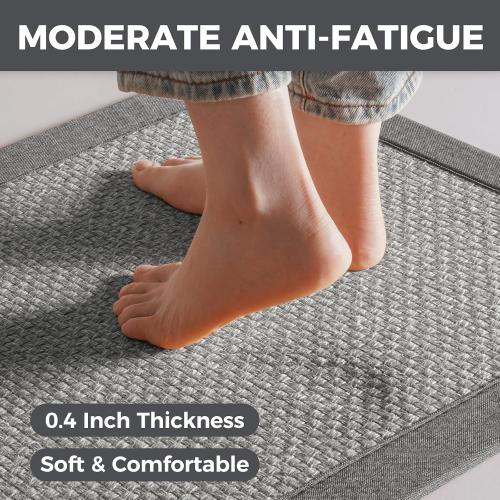 YDKGL Kitchen Rugs Non Slip Washable Kitchen Mat Anti Fatigue Gray 17x59