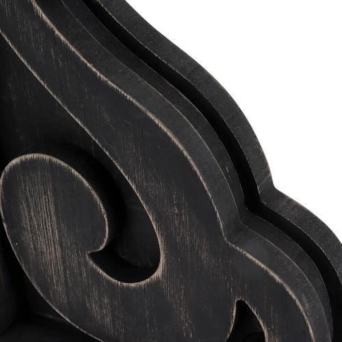 GENMOUS Rustic Distressed Vintage Scroll Corbel Bookends,Farmhouse Black Wood Decorative Bookends,Rustic Corbels Shelf Brackets,Shabby Chic Vintage Book Ends,Home Decoration and Gift,Set of 2.