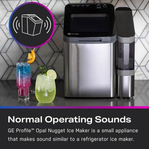 GE Profile Opal 1.0 Nugget Ice Maker| Countertop Pebble Ice Maker | Portable Ice Machine Makes up to 34 lbs of Ice Per Day | Stainless Steel