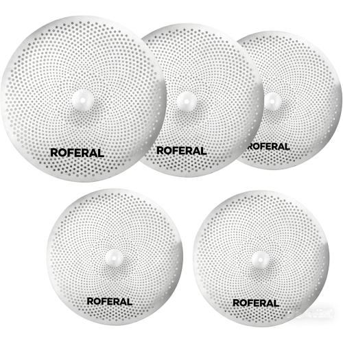 Low Volume Cymbal Pack Mute Cymbal Set 5 Pieces, 14hi-hat 16crash 18crash 20ride,sliver