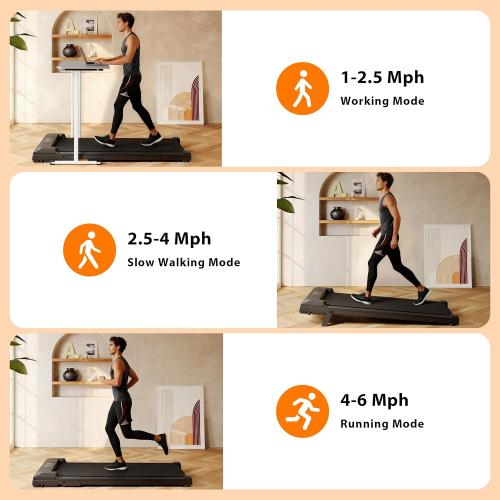 Walking Pad Treadmill with Incline, Under Desk Treadmill for Home/Office with 250 lbs Weight Capacity, 2.5HP Low Noise Walking Pad, Remote Control, LED Display