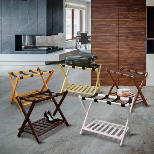 Casual Home Luggage Rack with Shelf, Espresso