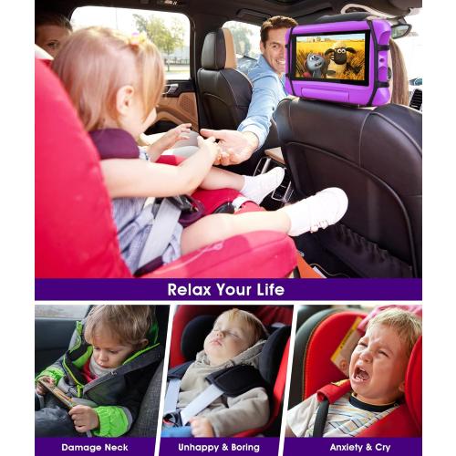 Upgraded Car Headrest Mount Holder, Tablet Holder for Car Back Seat, Tablet Mount for Kids Fits All 7-12.9'' Tablets