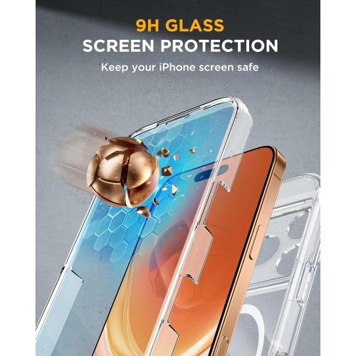 Miracase for iPhone 17 Pro Max Case 6.9 Full-Body Phone Case with Built-in Glass Screen Protector& Full Camera Protector,[Magnetic with MagSafe] Drop Proof 17 ProMax Cover, Clear