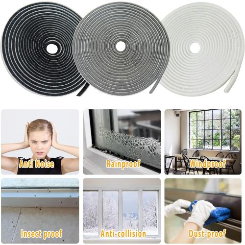 39.4FT Brush Weather Stripping, Neat Pile Self Adhesive Seal Strip for Windows and Door, Weatherstrip for Soundproofing, Windproof, Dustproof, Stronger Stickiness, 0.35'' Wide x 0.2'' Thick, White