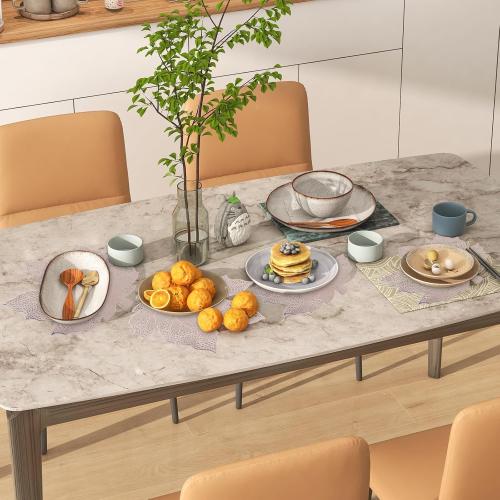 Fall Leaf Placemats Set of 8,Thanksgiving Placemats Harvest Maple Placemats 16X17inch for Party, Holiday and Wedding Table Decor（Champagne Gold）