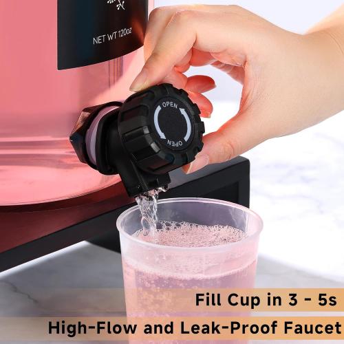 Glass Laundry Detergent Dispenser with Shelf & Black Bamboo Lid - 120 Oz Liquid Detergent, Laundry Soap & Fabric Softener Dispenser for Laundry Room Organization and Storage with 2 Cups & 8 Labels