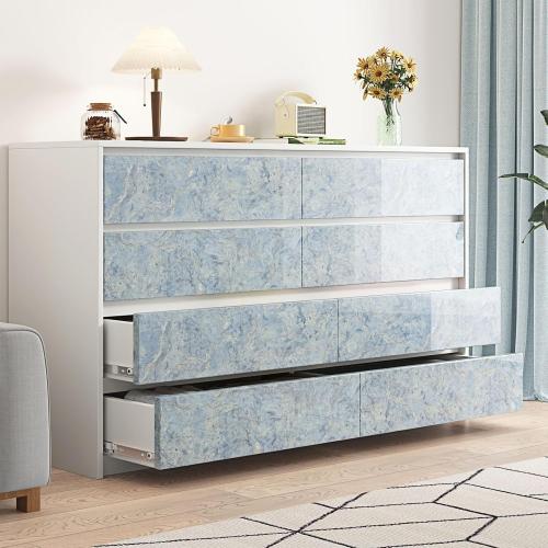 Wallercity Cream Blue Marble Contact Paper for Countertops 24x315 Waterproof Kitchen Wallpaper Peel and Stick Countertops Removable Glossy Granite Marble Wallpaper for Bathroom Table Top Desk Wrap