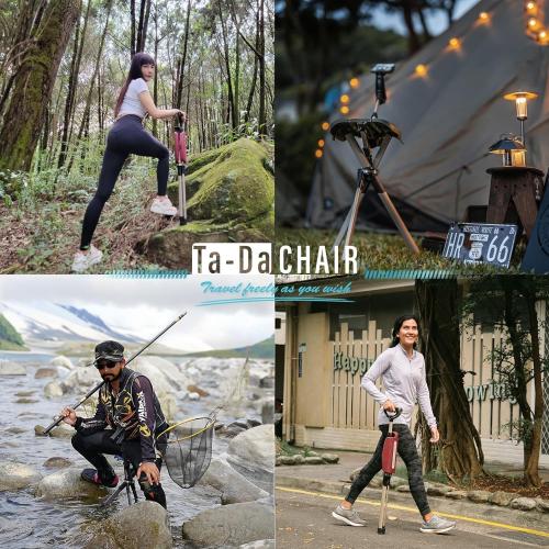 STEP2GOLD Ta-Da Chair Green Series 2 PRO, Portable Trekking Hiking Pole, Folding Walking Stick with Seat, Walking Cane with Chair, Foldable Chair, Lightweight Aluminum, Easy Carry and Storage, Anti-Slip