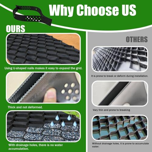 2 Thick Gravel Ground Grid 9ft x 17ft - Geo Grid Driveway Stabilization Grids, Gravel Retainer Grid 1800 LBS Per Sq ft, Geocell Paver System for Walkway Driving RV Parking Slopes and Garden