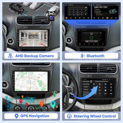 [2G 64G] Car Radio for Dodge Journey 2011-2019 and for Fiat Freemont 2012-2014, 9 inch Touch Screen Android Stereo, HiFi Audio/Carplay/Android Auto/SWC/Bluetooth/WiFi