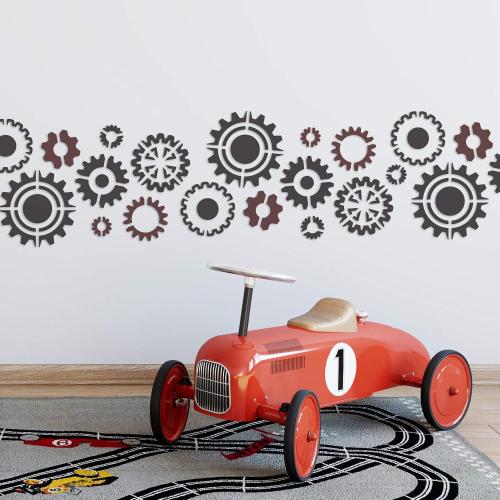 NAKLEO Painting Stencil for Crafts A4 8.3” x 11.8”, Factory Gears Mechanism Pattern, Reusable Plastic DIY & Scrapbooking Drawing Template, Decoupage Art Home Decor, Wall Wood Fabric Furniture