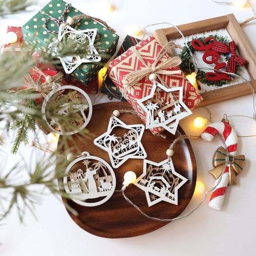 18Pcs Nativity Christmas Tree Ornaments Set, Wooden Nativity Scene Ornament, Religious Gift for Christian Family Christmas Decoration