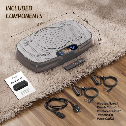Grey and Silver Vibration Plate Exercise Machine: TISSCARE Vibrating Plates for Weight Loss and Lymphatic Drainage, Whole Body Workout Sculpting Platform for Home Fitness Fat Burner for Women Men