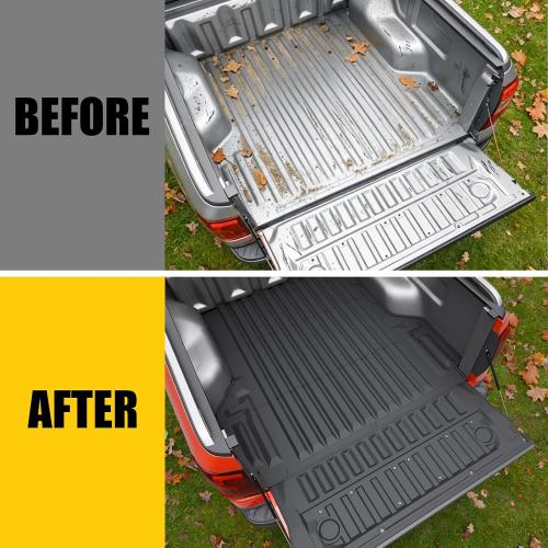 Truck Bed Mat Compatible with 2024 2025 2026 Ford Ranger 5FT Bed Liner Protector Tailgate Protector Cargo Mat TPE Cargo Linder for 2025 Ranger Accessories