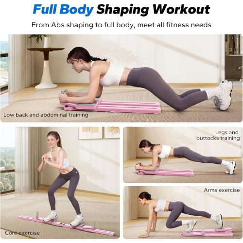 MERACH Pilates Board, Multifunctional Abdominal Plate, Detachable Ab Trainer Machine with Anti-Slip Design, Portable Pilates Reformer for Core Workouts, Home Gym Equipment for Women