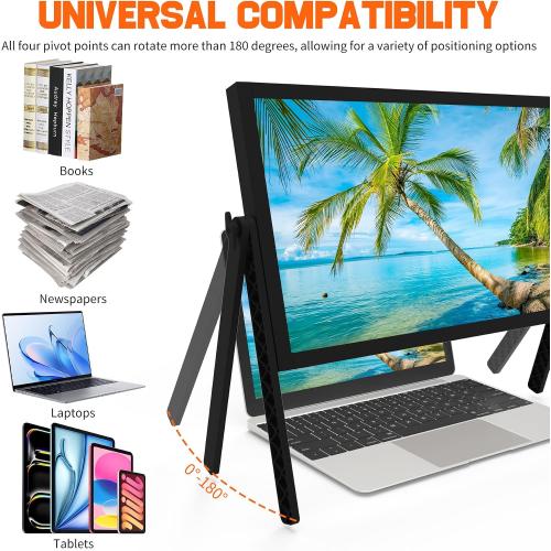 21 inch Screen Magnifier for Laptop ，3D HD Screen Expanders for Movies, Videos, and Gaming, Screen Enlarger with Adjustable Angle Design Amplifier Desktop Magnifying for Seniors Reading (Black)