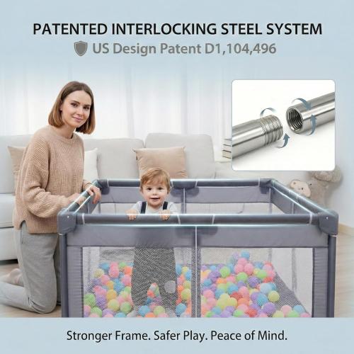 Orian Baby Playpen 50x50 Large Play Yard for Babies and Toddlers, Indoor Outdoor Playpen, Sturdy Baby Play Pen with Mesh Sides, Safe Baby Fence Play Area, Assembly Required/Not Portable, w Storage Bag (green)
