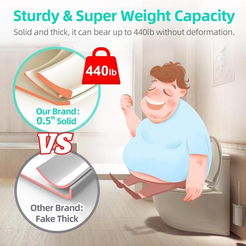 Elongated Toilet Seat with Built-in Potty Training Seat for Toddlers& Adults, Slow Close, Never Loosen, Heavy Duty, Ergonomic, Space Saving Toddler Toilet Seat, (Elongated 18.5, Oval, Bone/Almond)