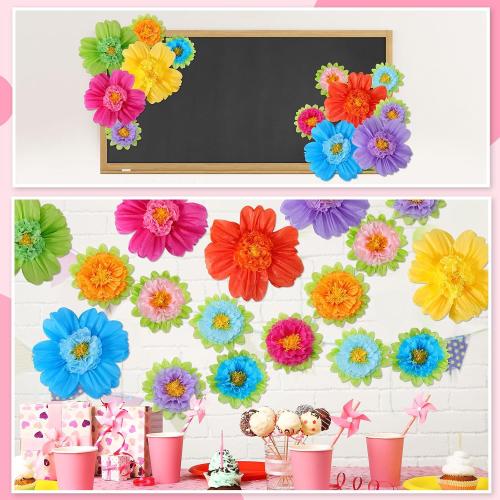 TaoBary Giant Tissue Paper Flowers, 20,10, Rainbow Color, 12 Pcs