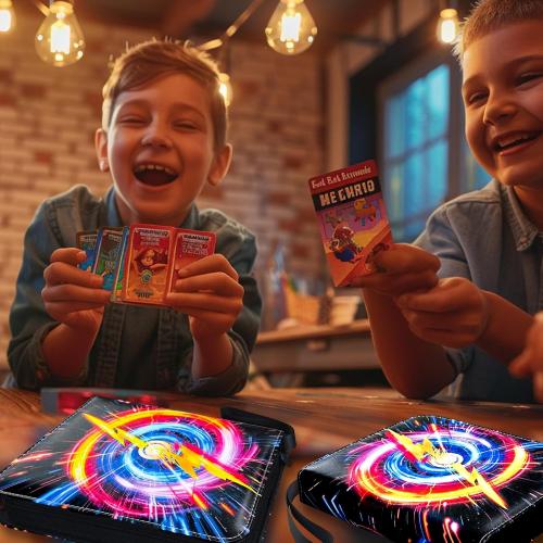 Trading Card Binder for TCG Cards, 4-Pocket Portable Card Collector Ablum Holder Book Fits 400 Cards with 50 Removable Sleeve, Waterproof Card Binder Display Storage Carrying Cases -Lightning