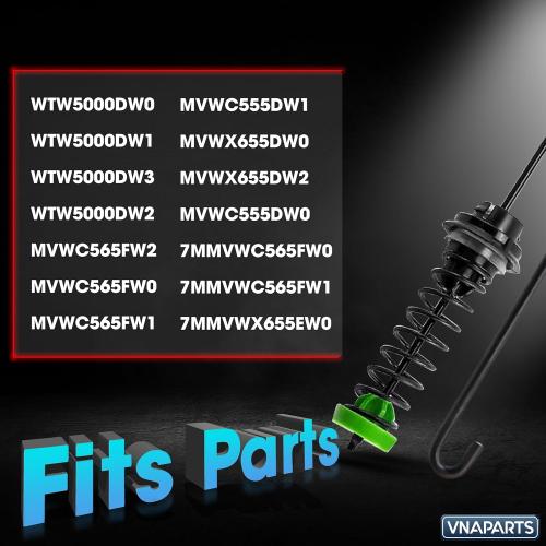 For Whirlpool WTW5000DW0 WTW5000DW1 WTW5000DW3 WTW5000DW2 Washer Suspension Rod (4PCS) Replaces For Maytag MVWX655DW1 MVWC565FW2 MVWC565FW0 MVWC565FW1 MVWC555DW1 MVWX655DW0 MVWX655DW2 | 23.3in