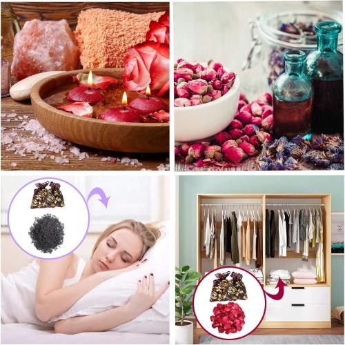 9 Bags Dried Flowers,100% Natural Dried Flowers Herbs Kit for Soap Making, DIY Candle Making,Bath - Include Rose Petals,Lavender,Don't Forget Me,Lilium,Jasmine,Rosebudsand More