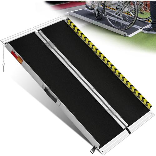 VNN Portable Wheelchair Ramp 4FT, Non-Slip Aluminum Ramps for Wheelchairs for Home, Handicap Wheelchair Ramps for Home Steps, Aluminum Loading Dock Plates, Doorways