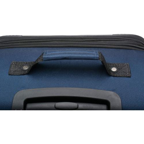 U.S. Traveler Aviron Bay Expandable Softside Luggage with Spinner Wheels, Navy, Large 31-Inch