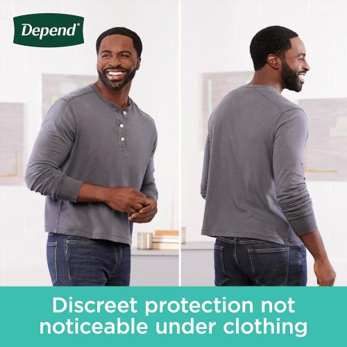 Size XL 25X Depend Fresh Protection Adult Incontinence Underwear for Men, Disposable, Maximum, Extra-Large, Grey, 68 Count (2 Packs of 34), Packaging May Vary