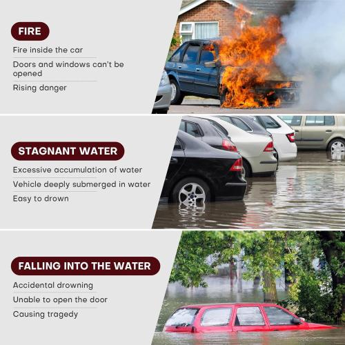 LANBOUY 2 Pack Car Window Breaker Seatbelt Cutter Tool, Glass Breaker Hammer Seatbelt Cutter Safety Glass Breaking, Life Saving Safe Emergency Escape Tool (Red)